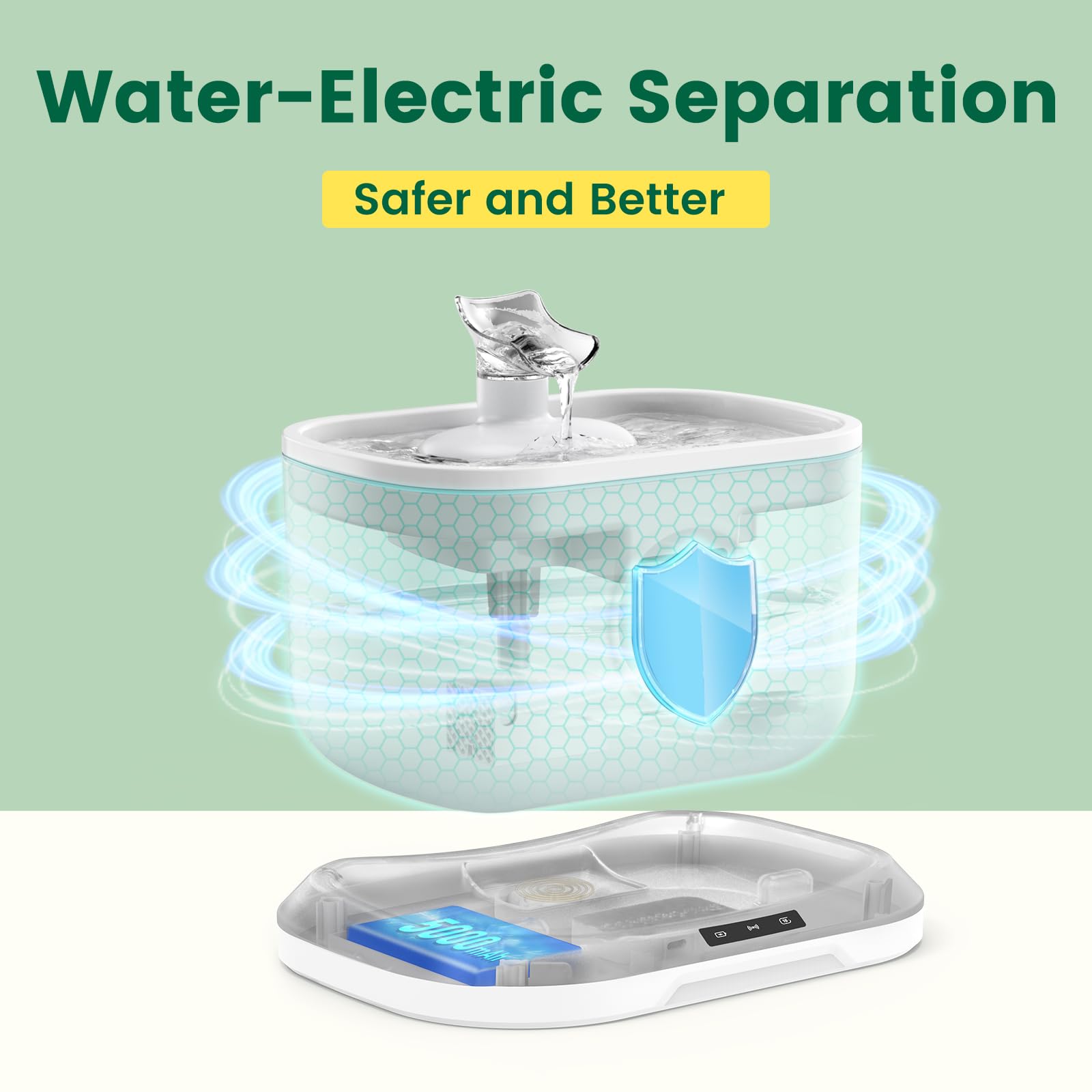 Petlipo cat fountain radar-sensing action delivers water when your cat approaches