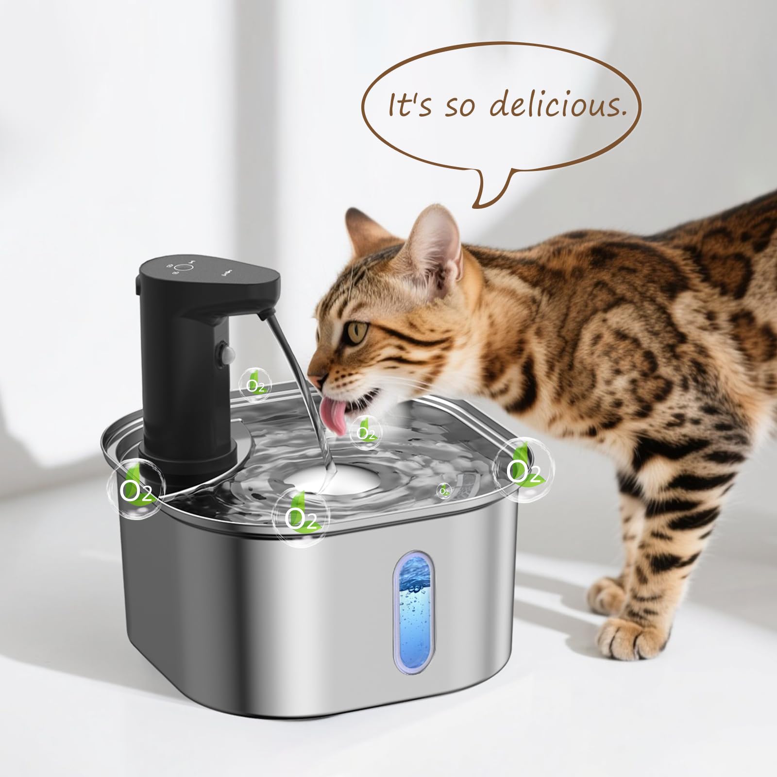 Petlipo upgraded filtration system for stronger filtration and aroma-free water.