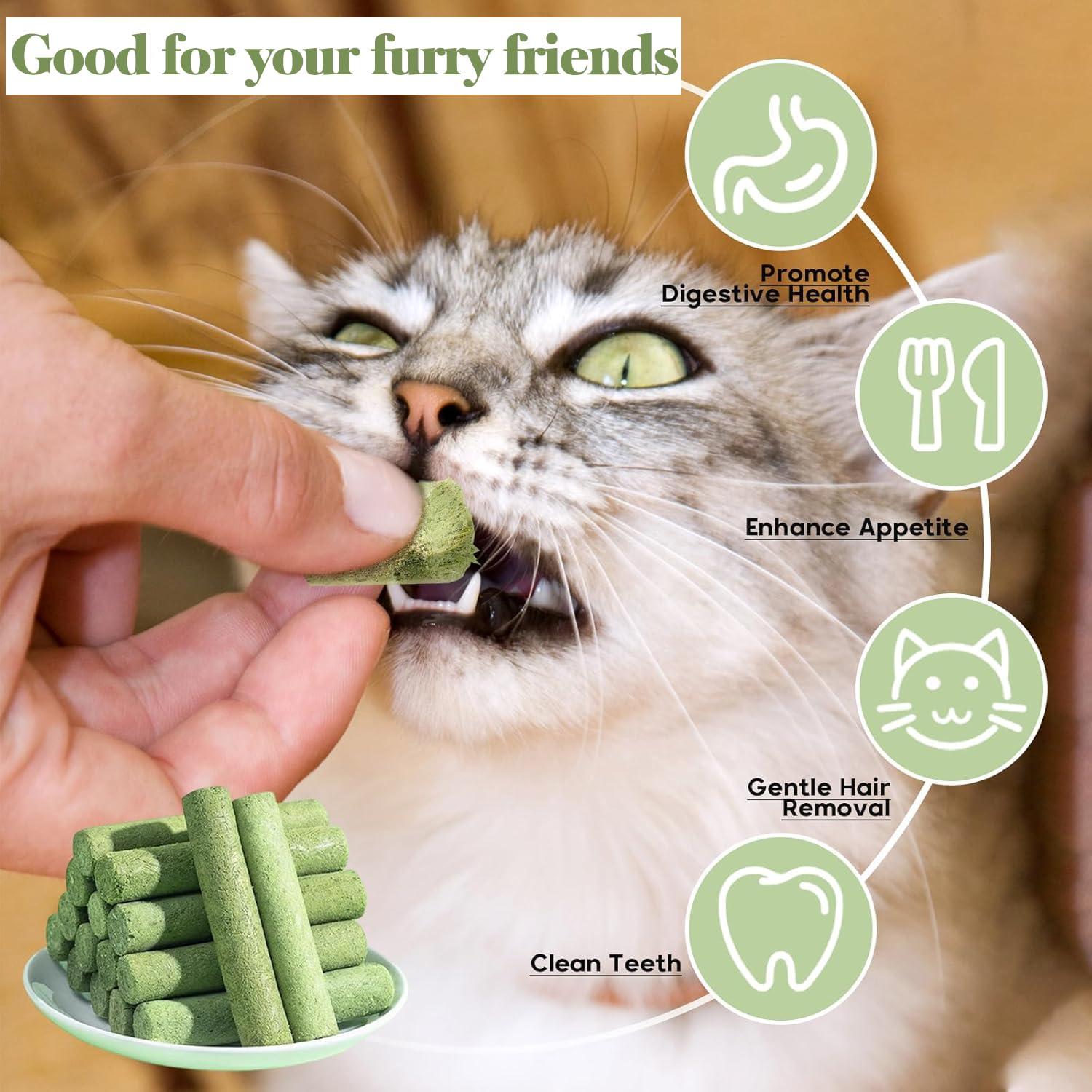 Petllgood chicken-and-cat-grass ingredients highlight balanced, additive-free snack.