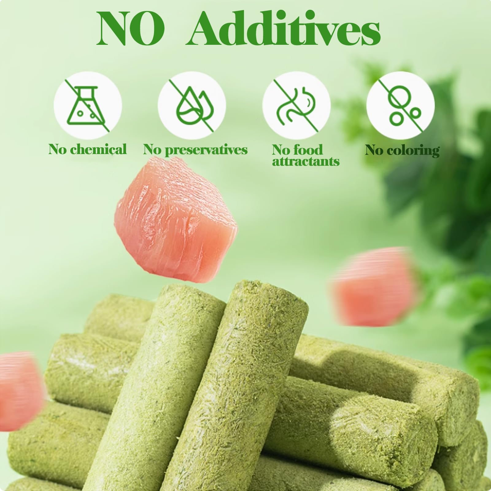 Petllgood dental health benefits image shows foraging chew aiding teeth cleaning.