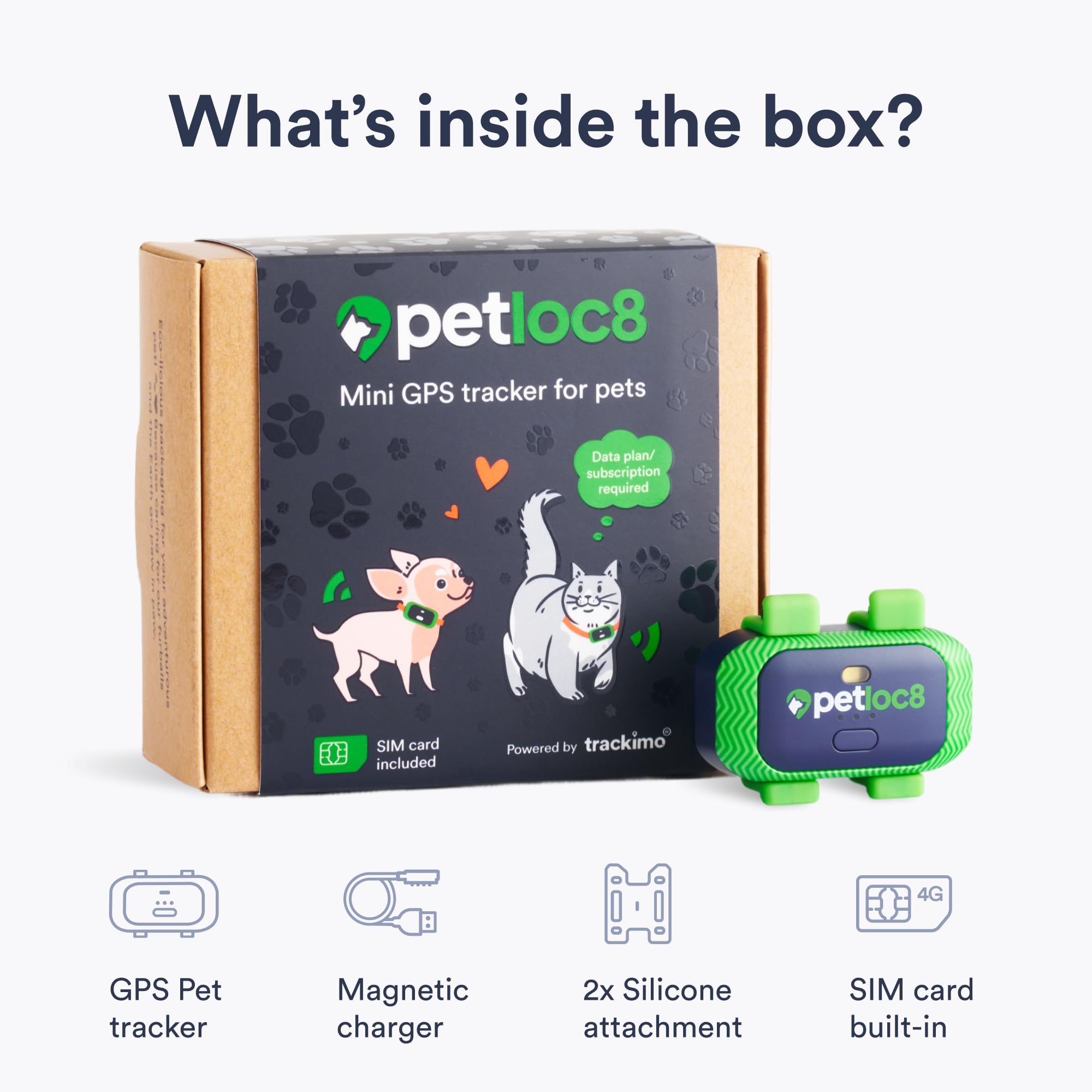 Petloc8 4G SIM enables tracking even without Wi-Fi.