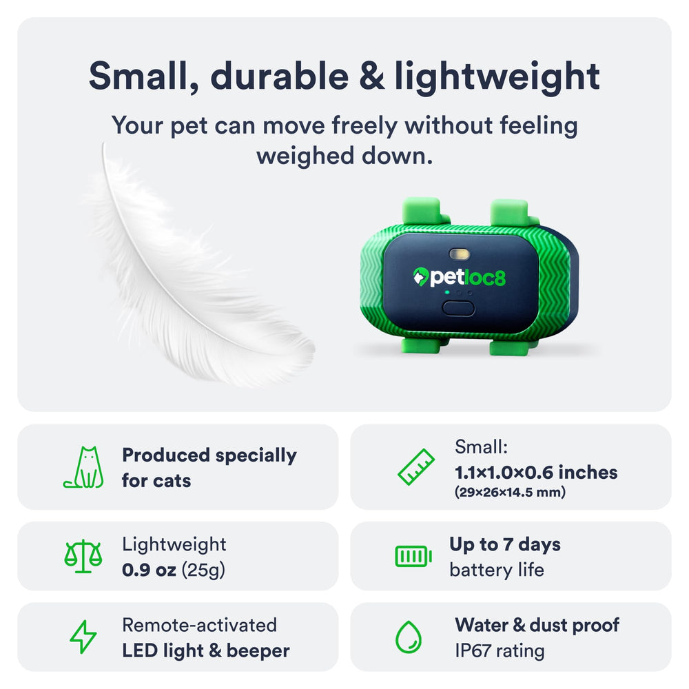 Petloc8 smart alert geo-fence provides instant boundary notifications for safety.