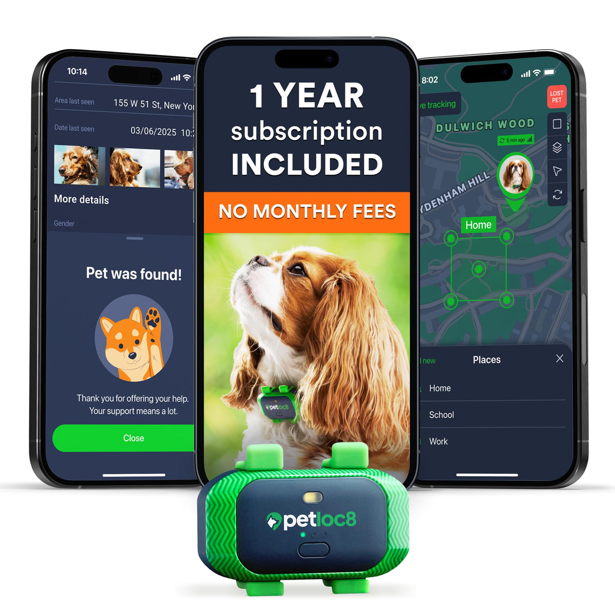 PETLOC8 dog GPS dashboard app shows real-time location and alerts for quick peace of mind.