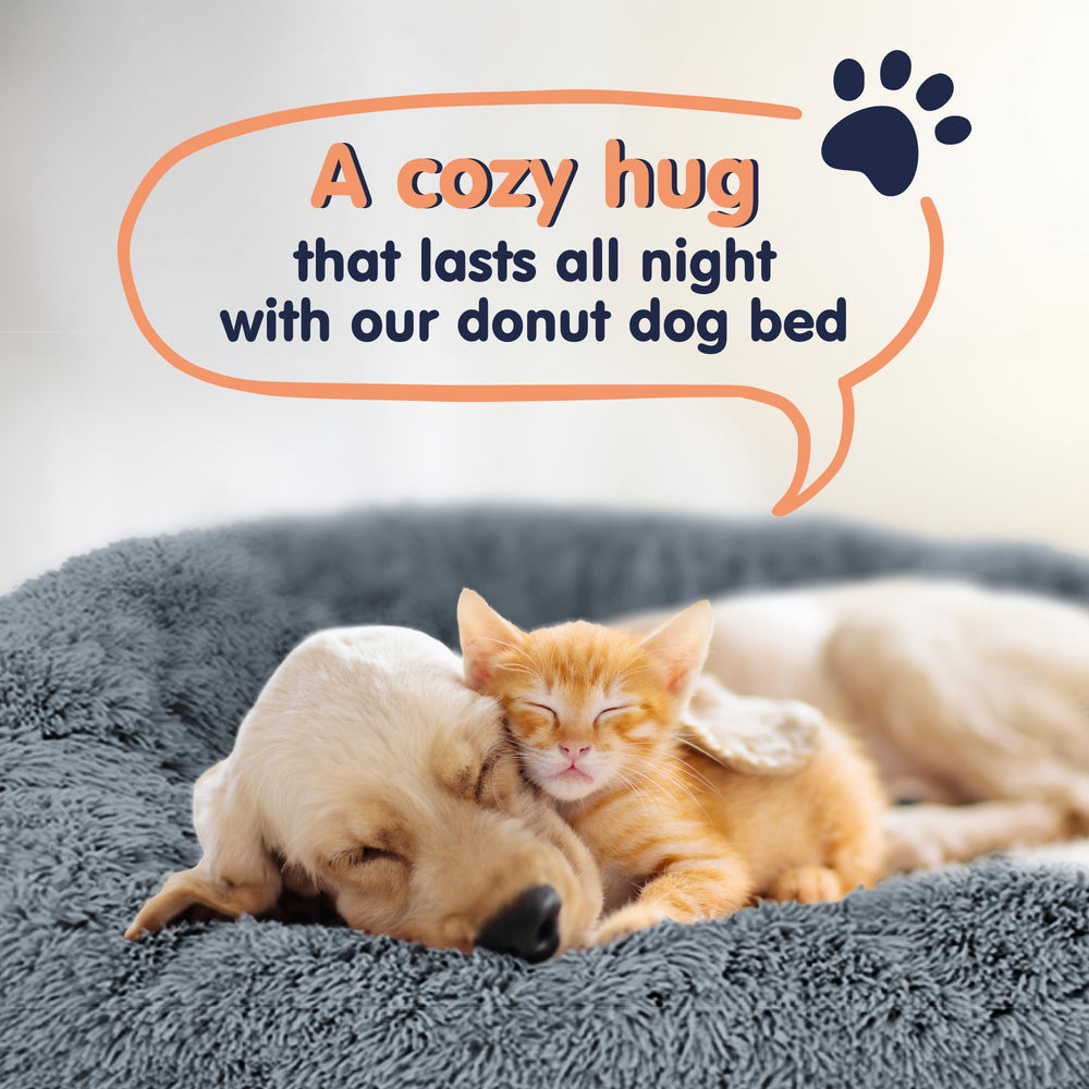 Petloox Donut Bed anti-slip bottom helps stable lounging
