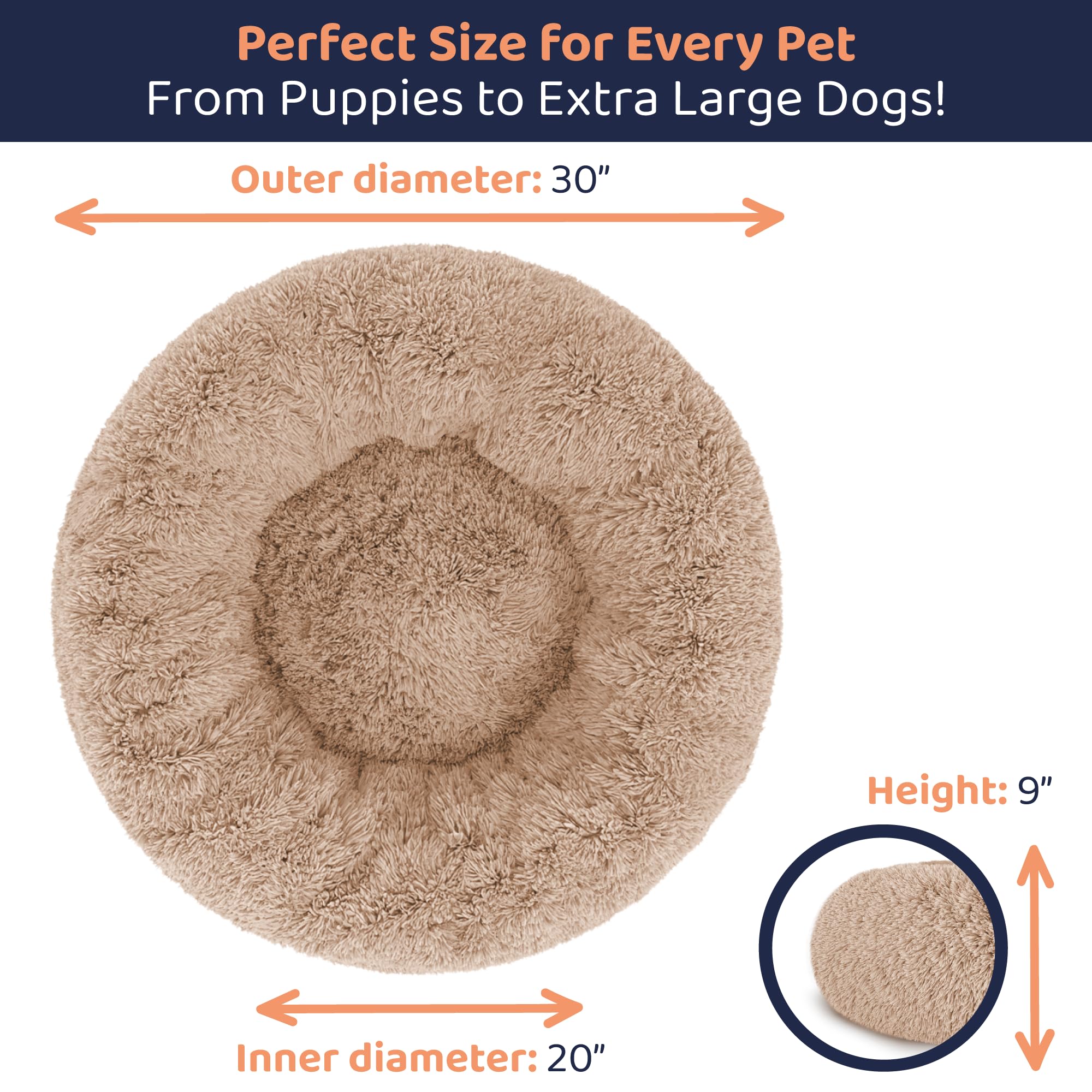 Petloox Donut Bed Size M fits medium dogs for comfortable lounging.