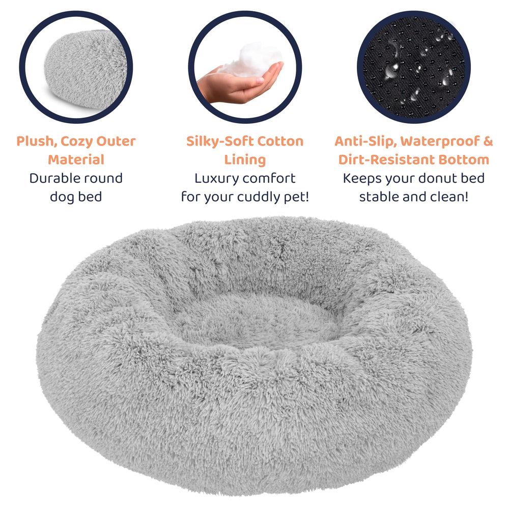 Petloox Donut Bed size range small to XL — versatile fit for all dogs.