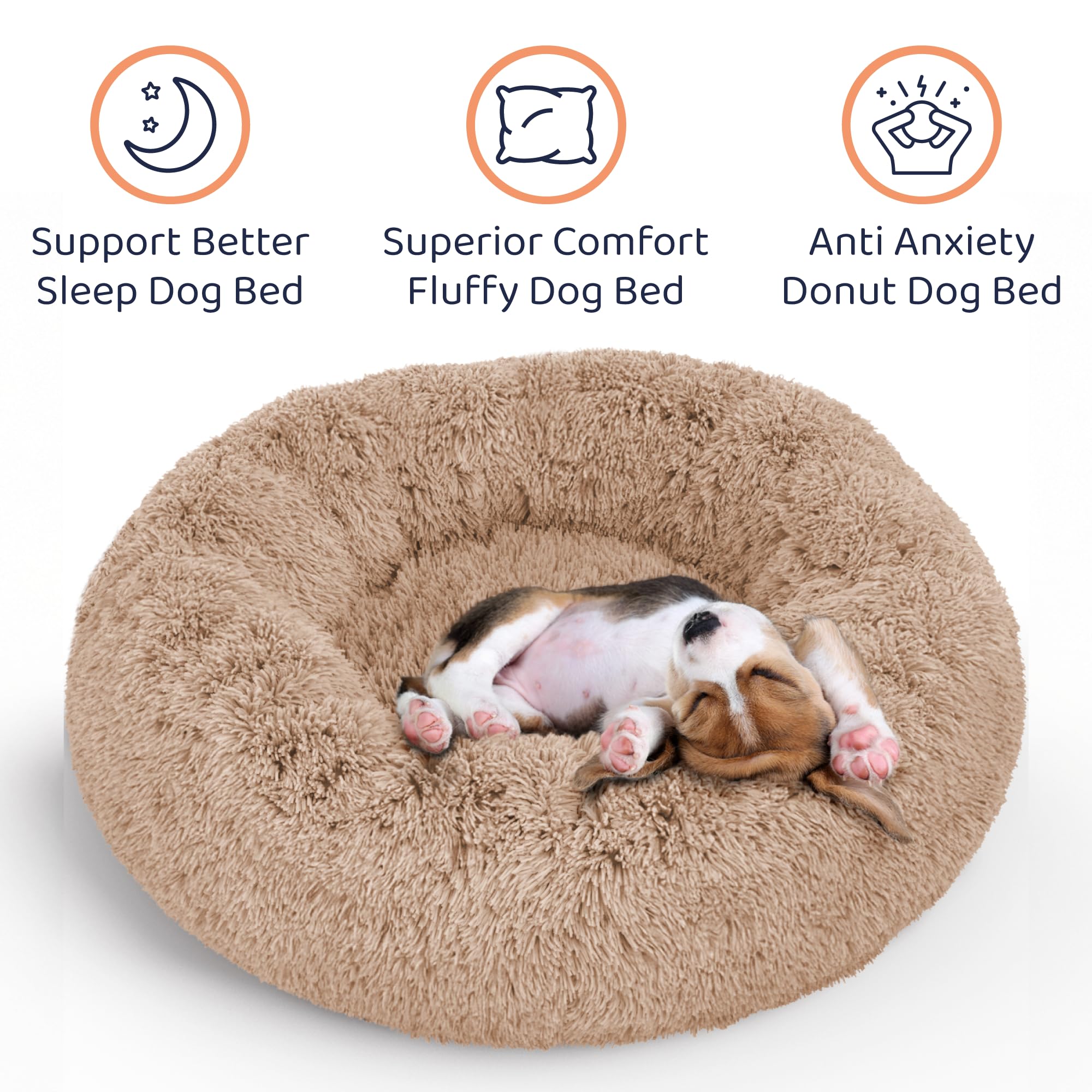 Petloox Donut Bed Ultra-Plush Fabric close-up for lasting comfort and warmth.