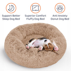 Petloox Donut Bed Ultra-Plush Fabric close-up for lasting comfort and warmth.