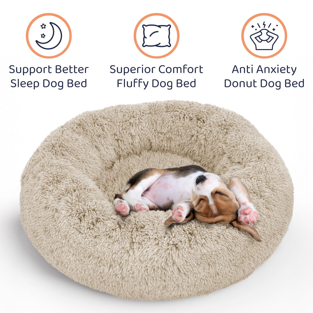 Petloox Donut Bed ultra-soft plush close-up shows inviting sink-in texture.