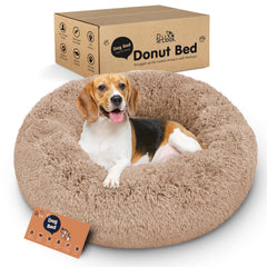 Petloox Donut Bed Ultra-Soft Plush invites sink-in comfort for cozy naps.