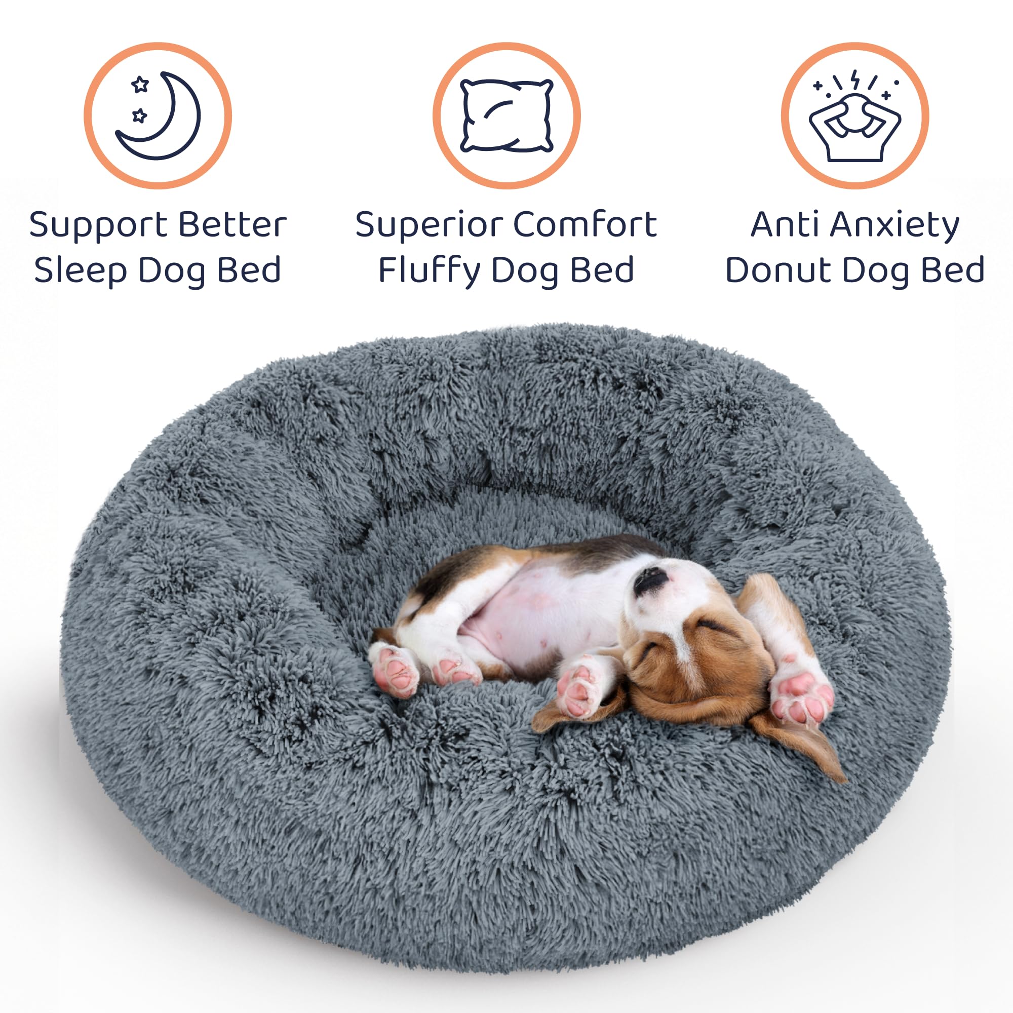 Petloox Donut Dog Bed round design highlights circular lounge comfort