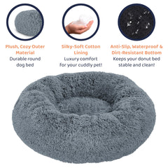 Petloox Donut Dog Bed ultra-soft fabric for soothing naps