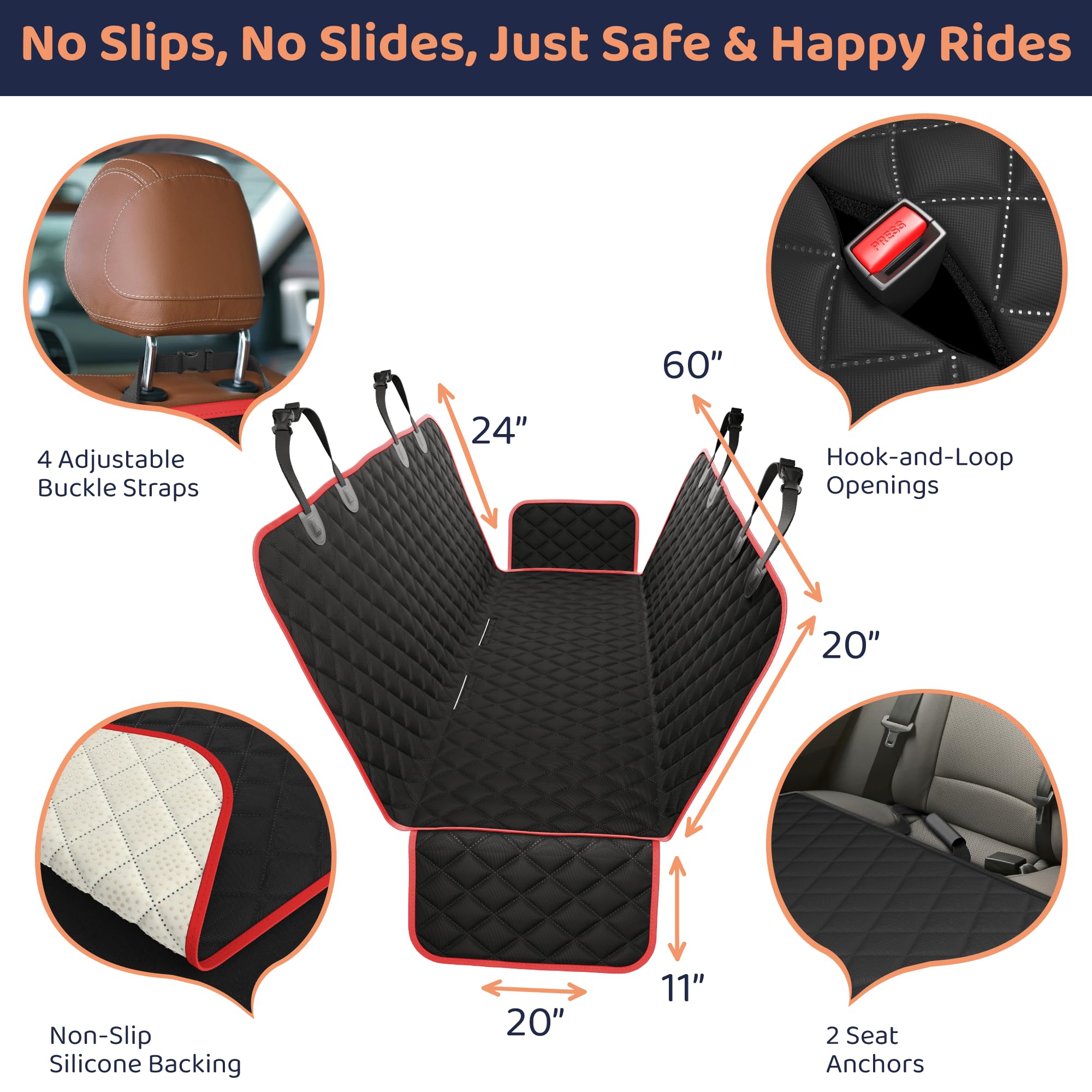 Petloox XL seat cover built-in pockets keep toys handy