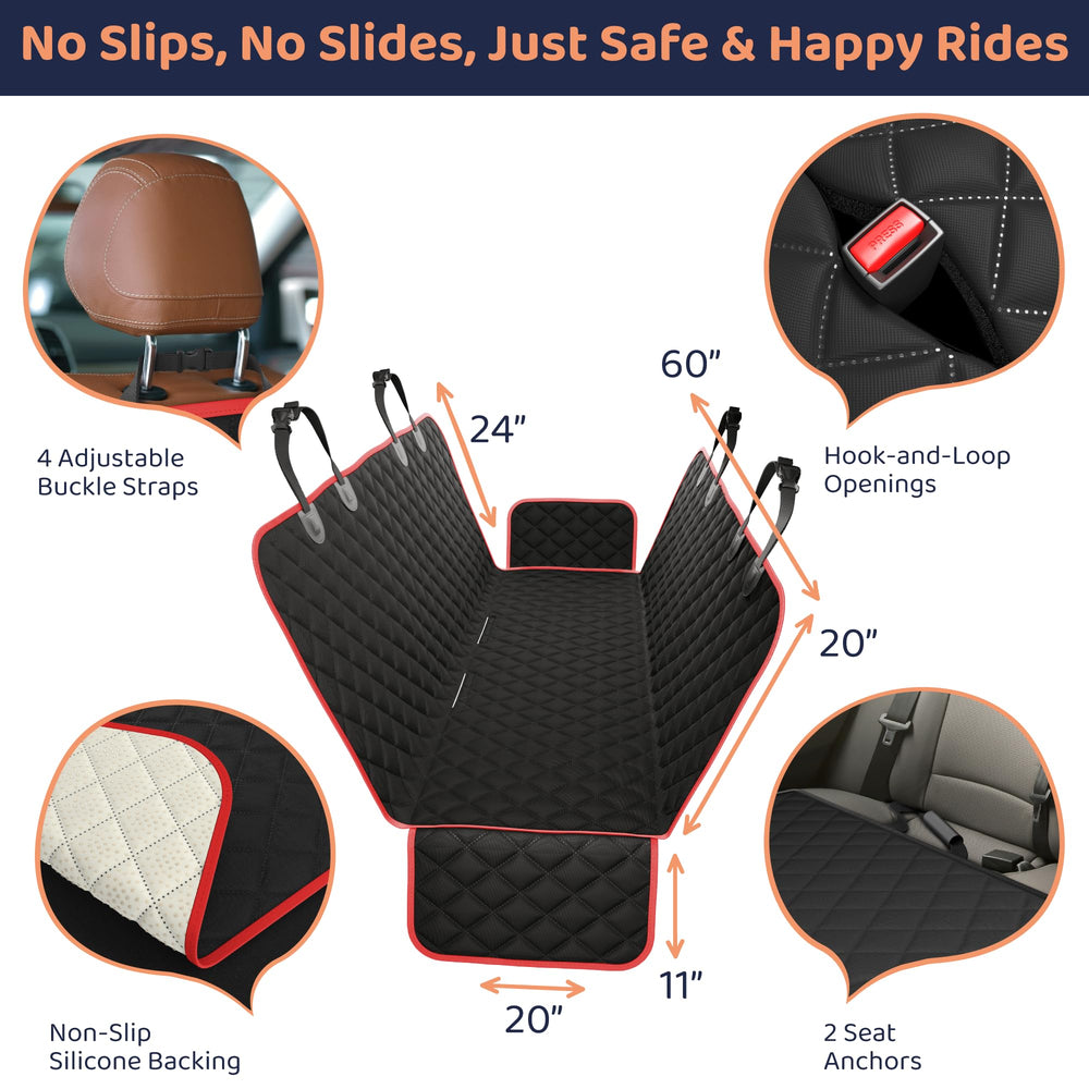 Petloox XL seat cover built-in pockets keep toys handy