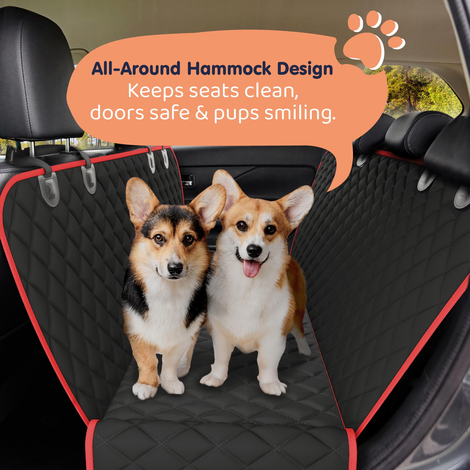 Petloox XL seat cover non-slip backing keeps dogs secure