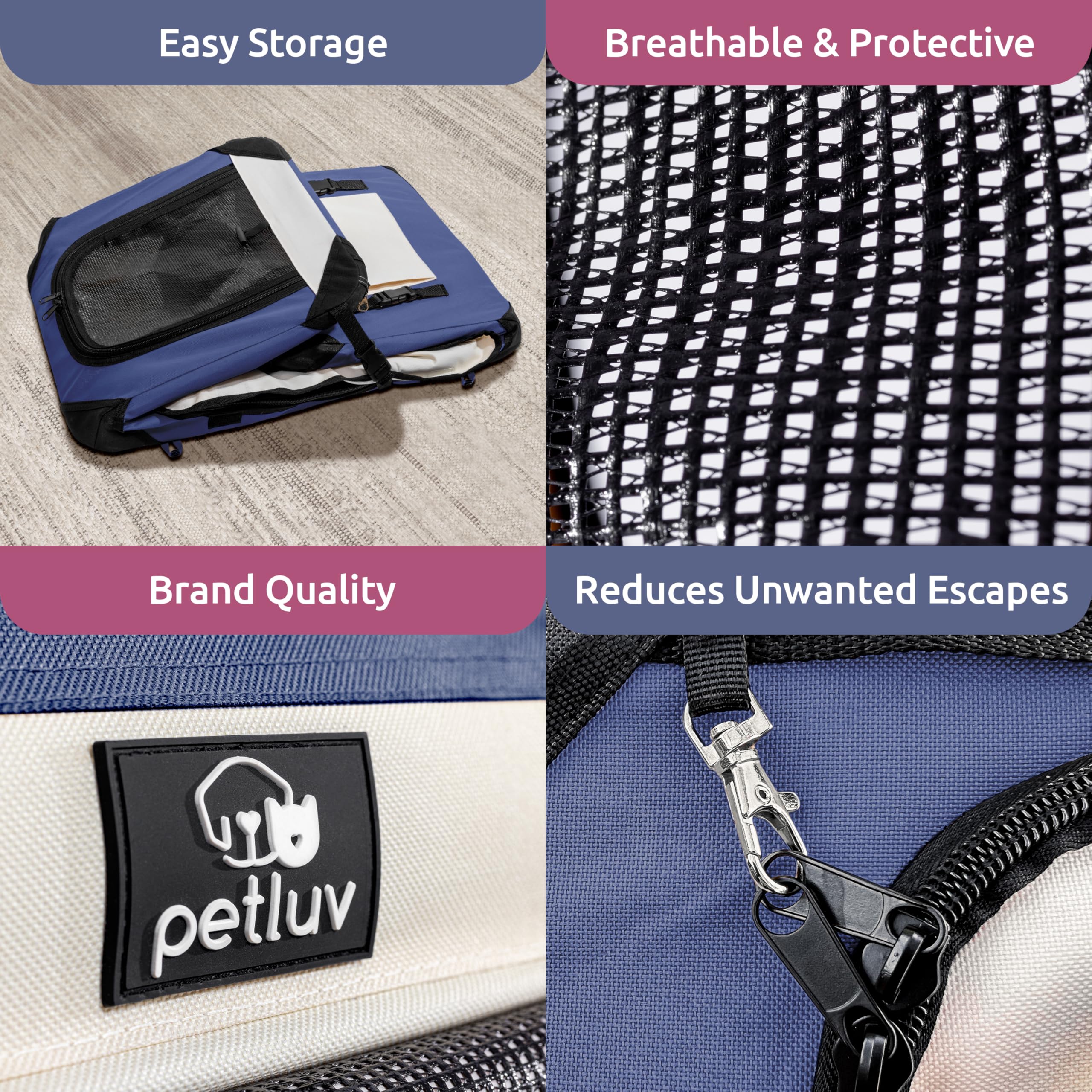 PetLuv carrier folded for compact storage and lightweight portability.