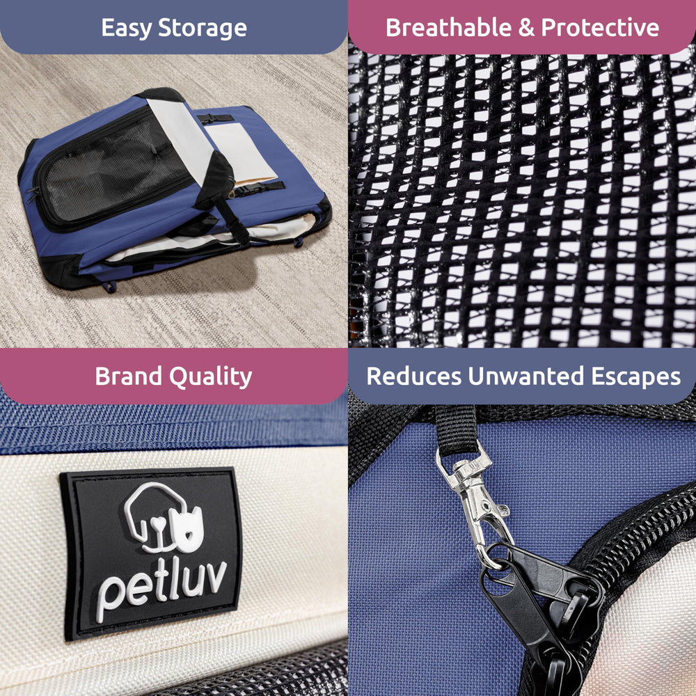 PetLuv carrier folded for compact storage and lightweight portability.