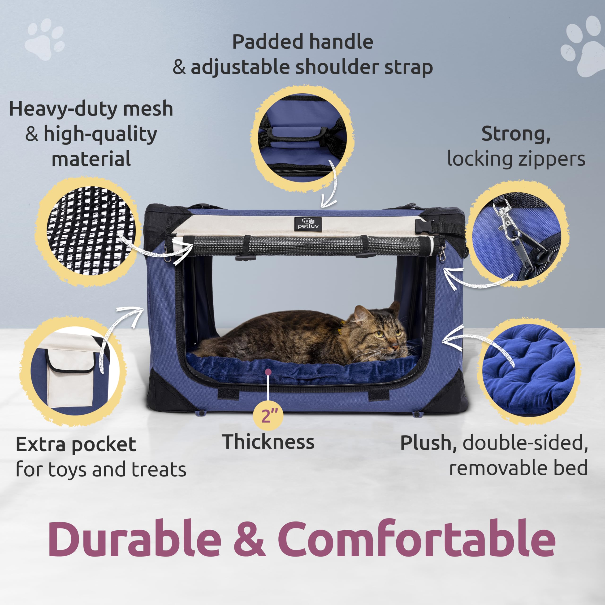 PetLuv privacy windows adjust visibility for calm transport.