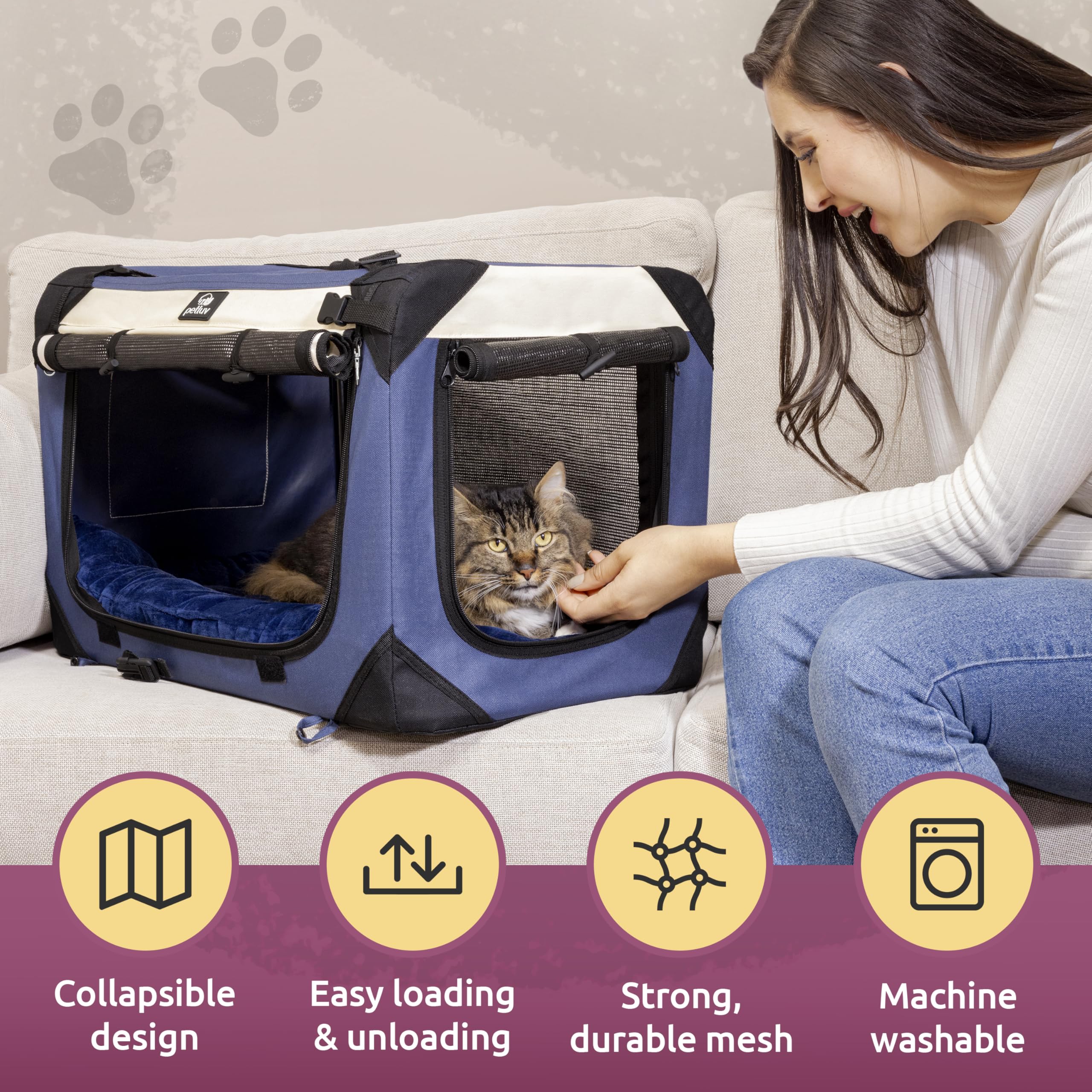 PetLuv removable bed adds plush comfort during car rides and vet trips.