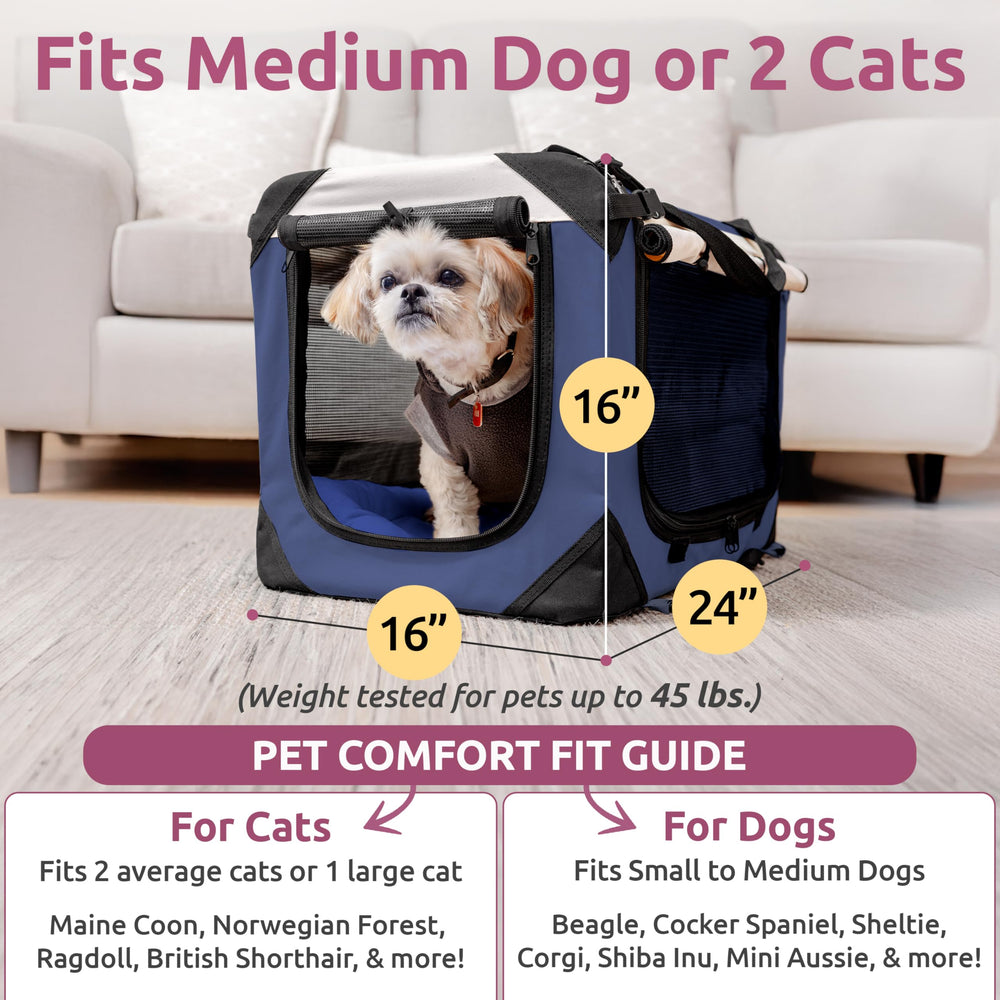 PetLuv top-entry design facilitates stress-free placement for cats and dogs.