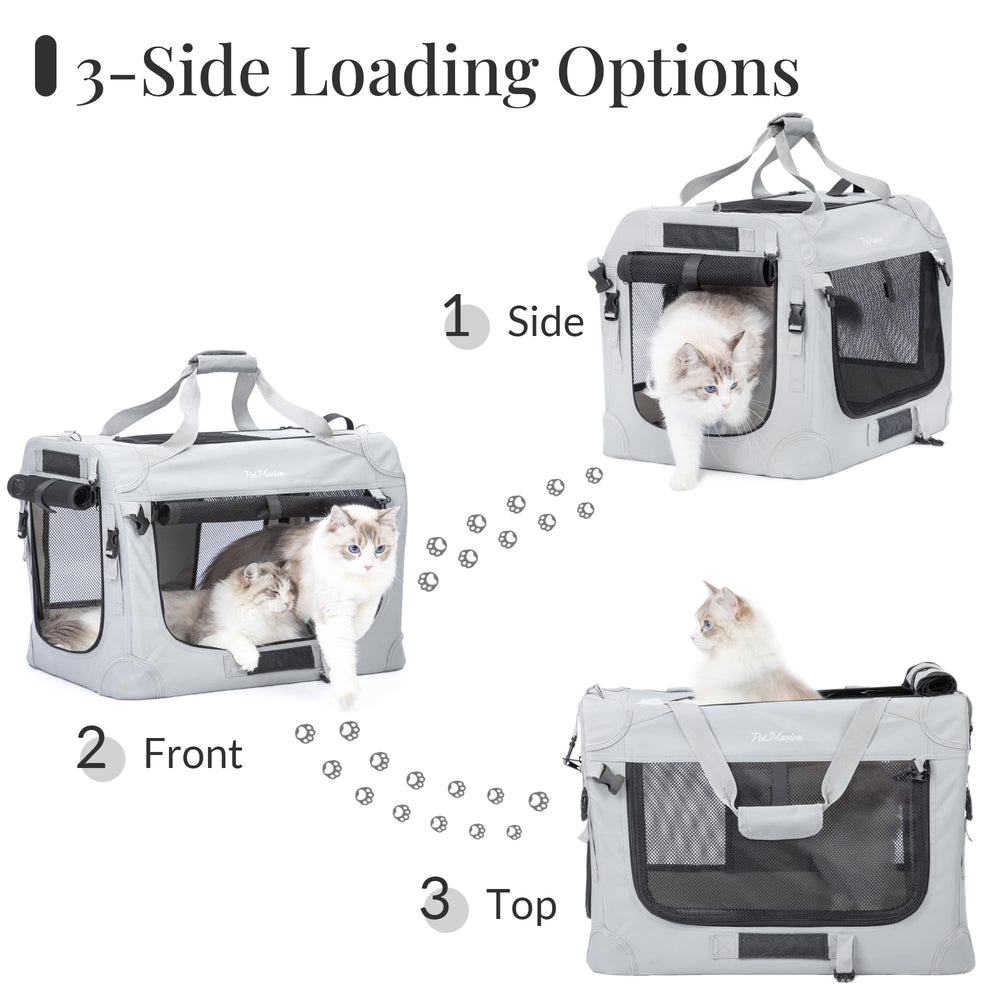 PetMasion XL cat carrier waterproof-bottom protects car interiors during messy travel