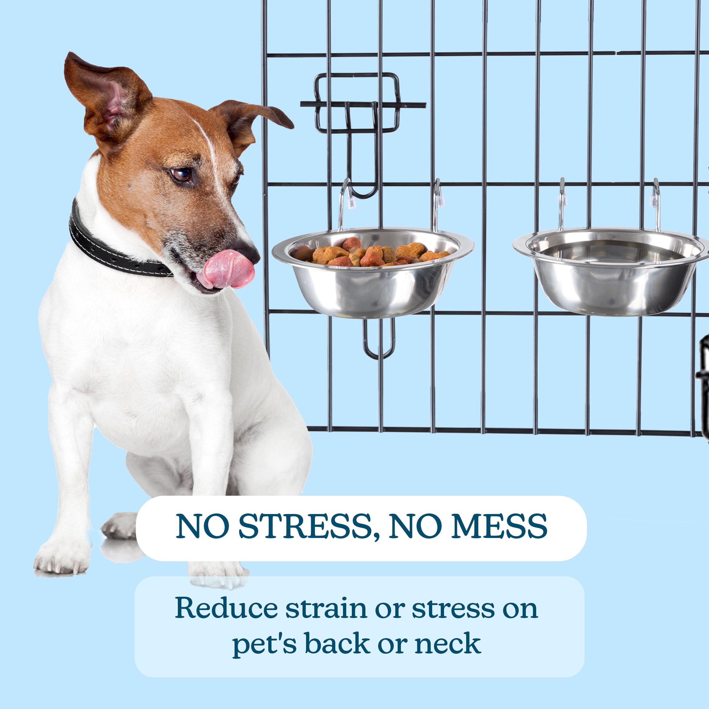 PETMAKER rust-resistant bowls for long-lasting use.