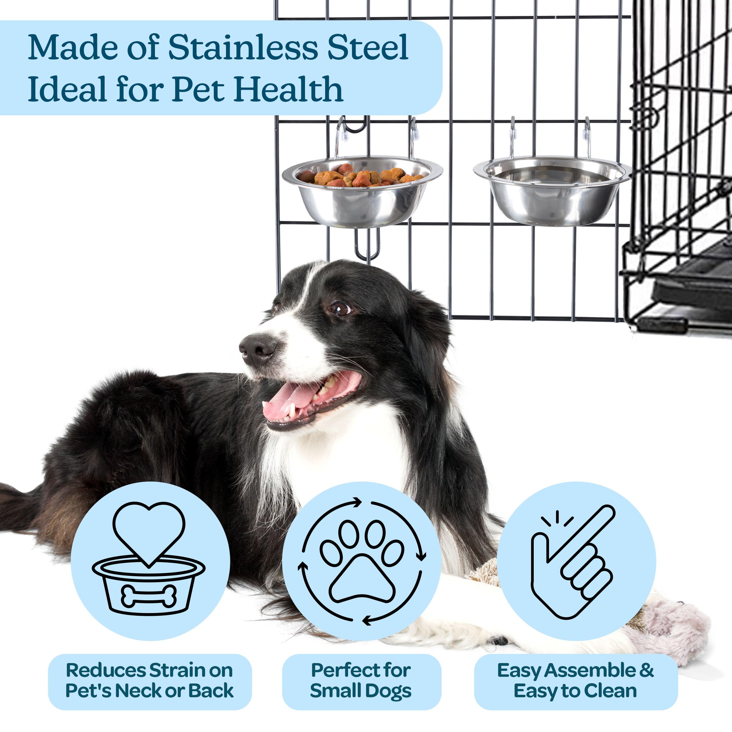 PETMAKER stainless-steel dog bowls 8oz capacity are dishwasher-safe.