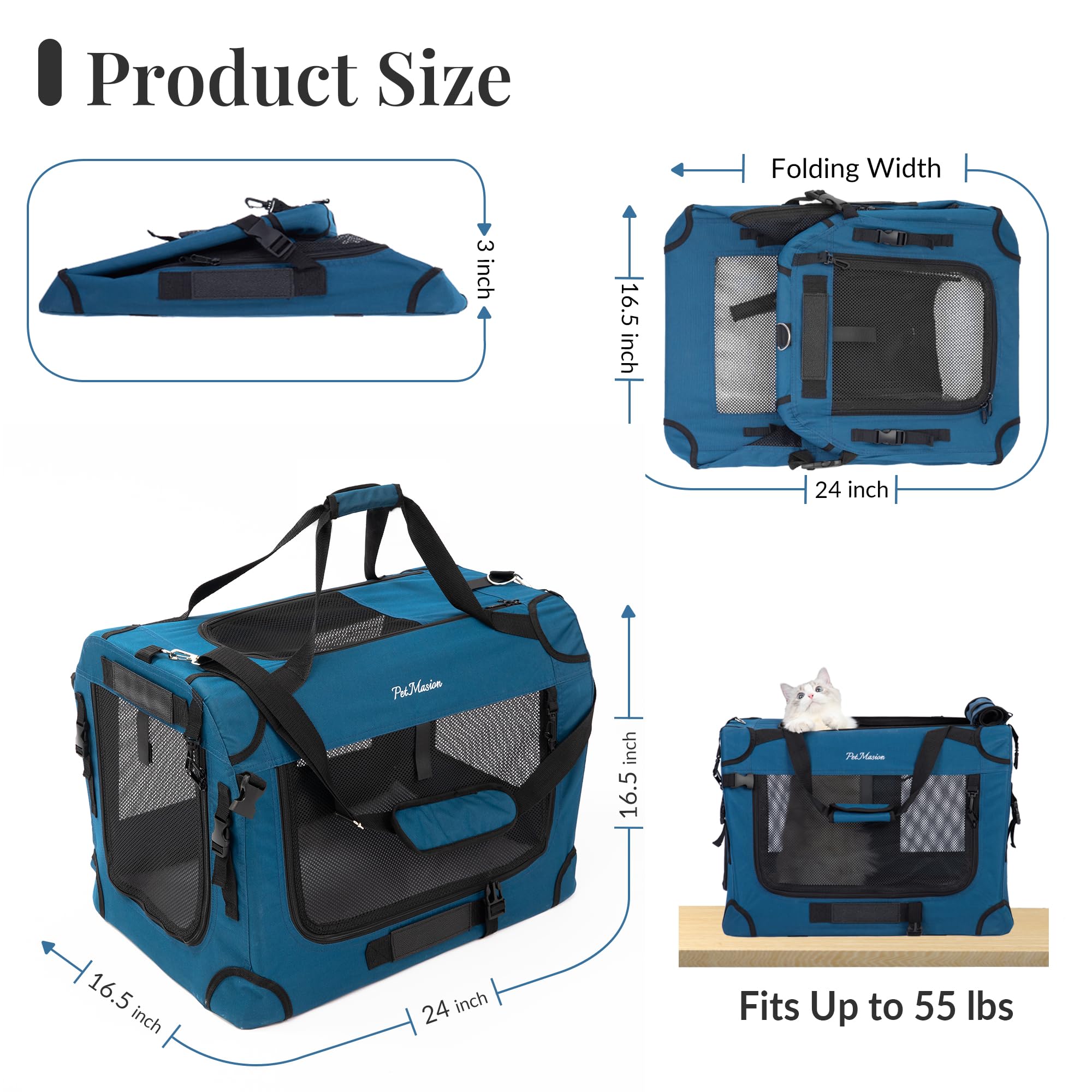 PetMasion cat carrier in-car travel setup kept secure with waterproof bottom liner.