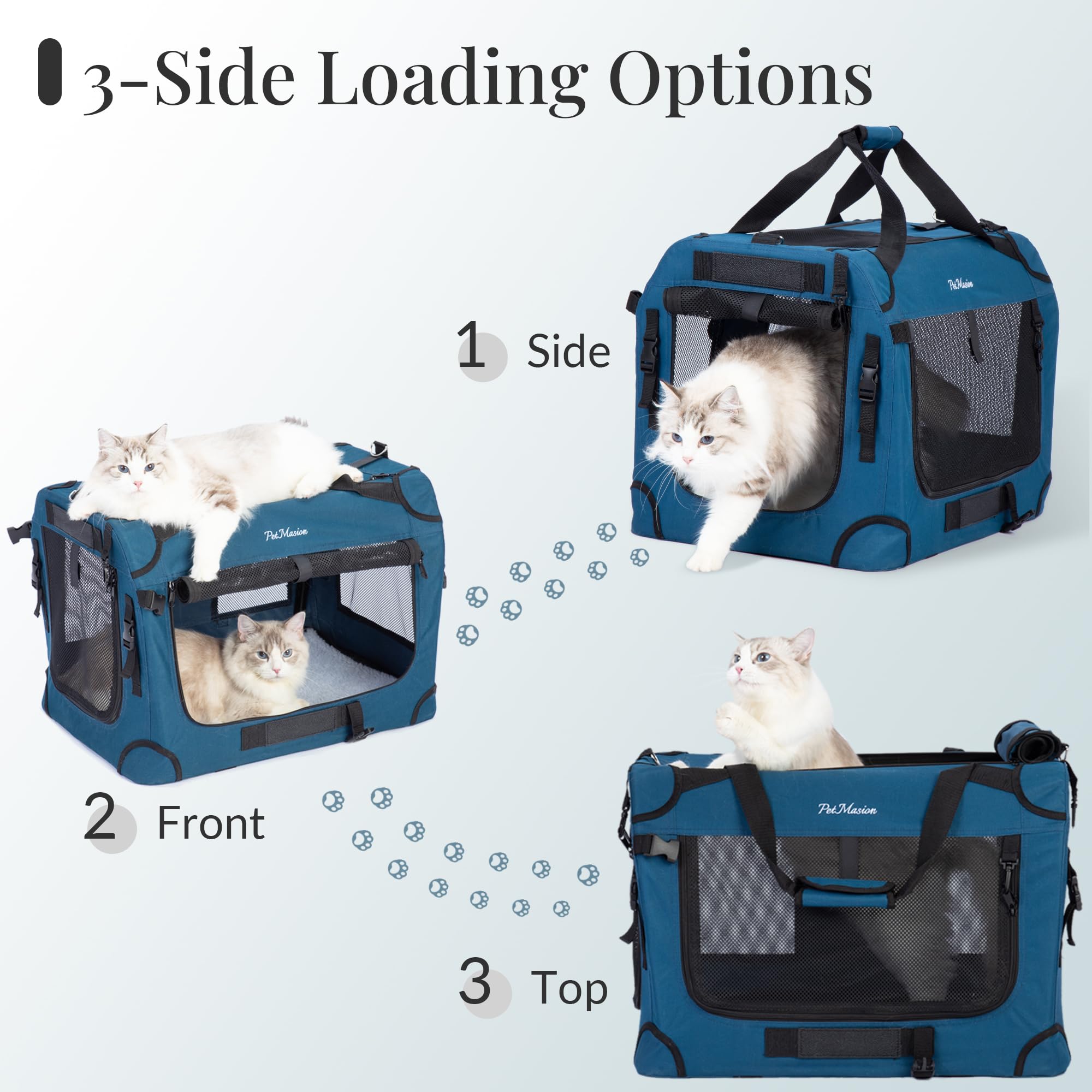 PetMasion extra large cat carrier interior cushion ensures cozy resting space during trips.