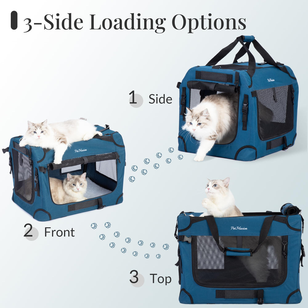 PetMasion extra large cat carrier interior cushion ensures cozy resting space during trips.