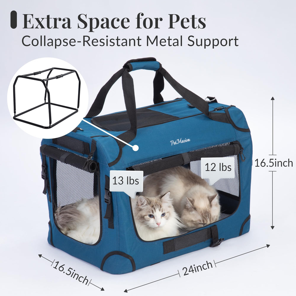 PetMasion extra large cat carrier open mesh interior for maximum airflow and ventilation.