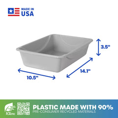 Petmate Open Litter Pan blue small—top view emphasizes roomy interior.