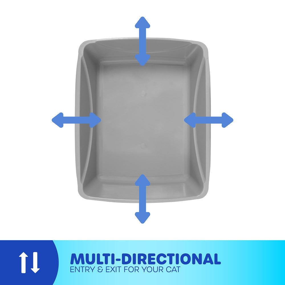 Petmate Open Litter Pan gray small—top view shows open-top design.
