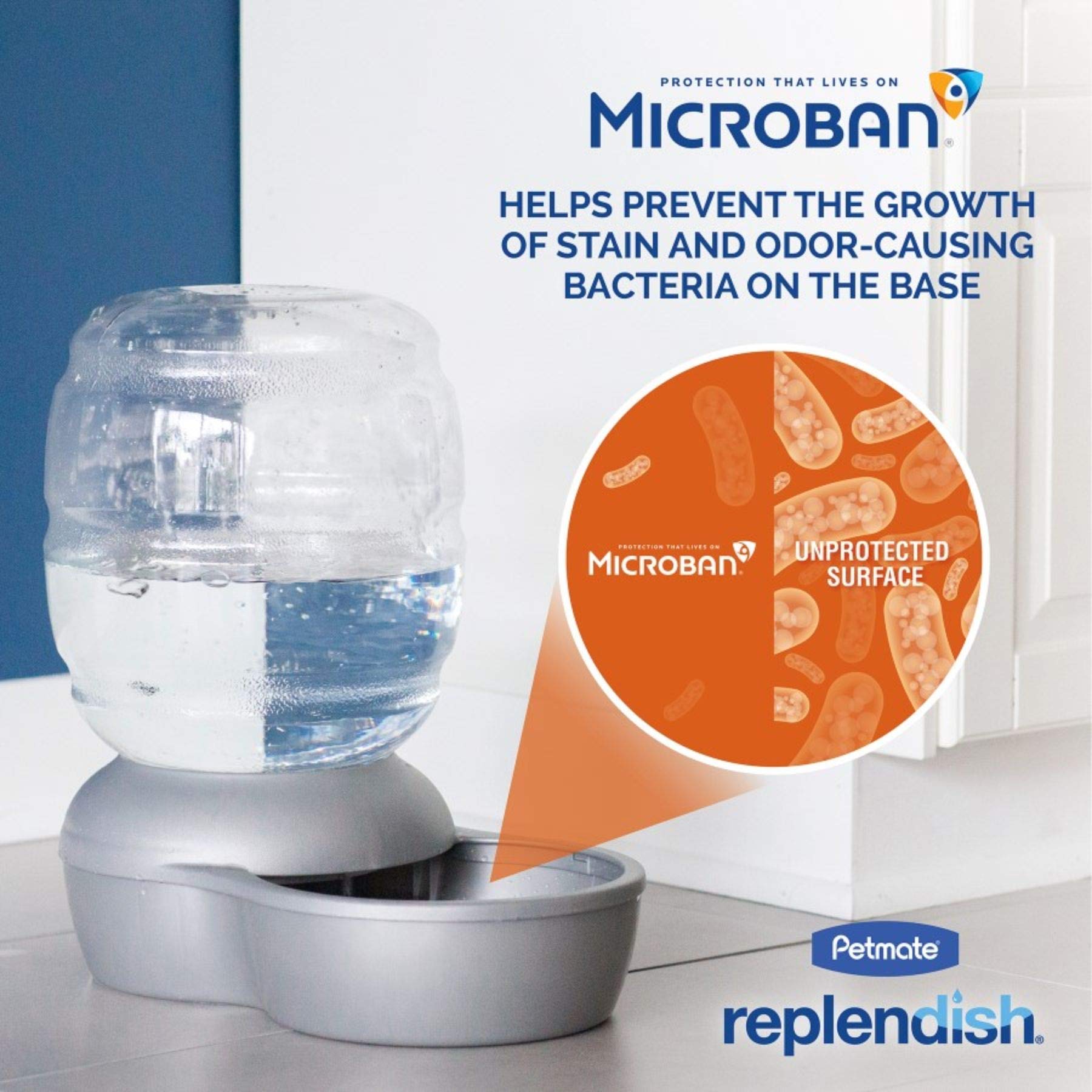 Petmate Replendish bowl and bottle assembly emphasizes easy cleaning and screw-together construction