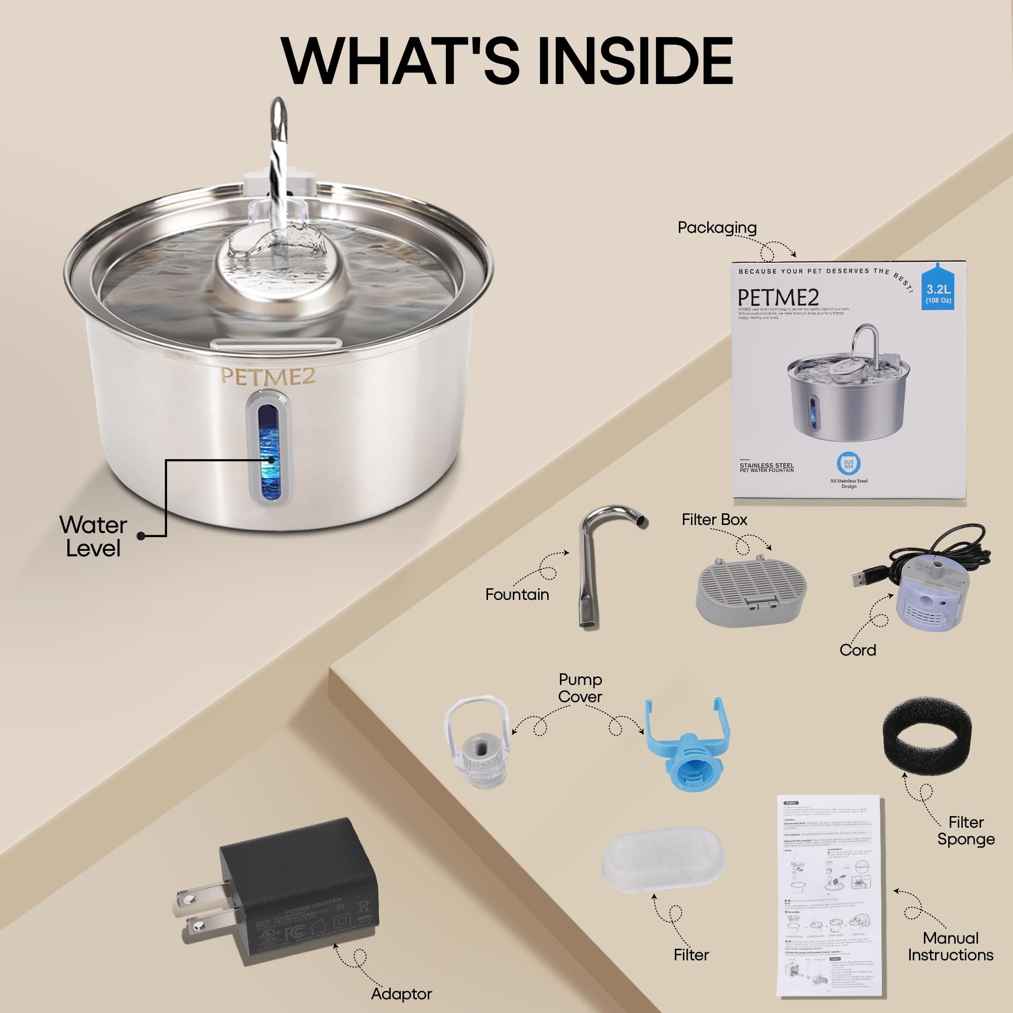 PETME2 dishwasher-safe parts simplify cleaning after use.