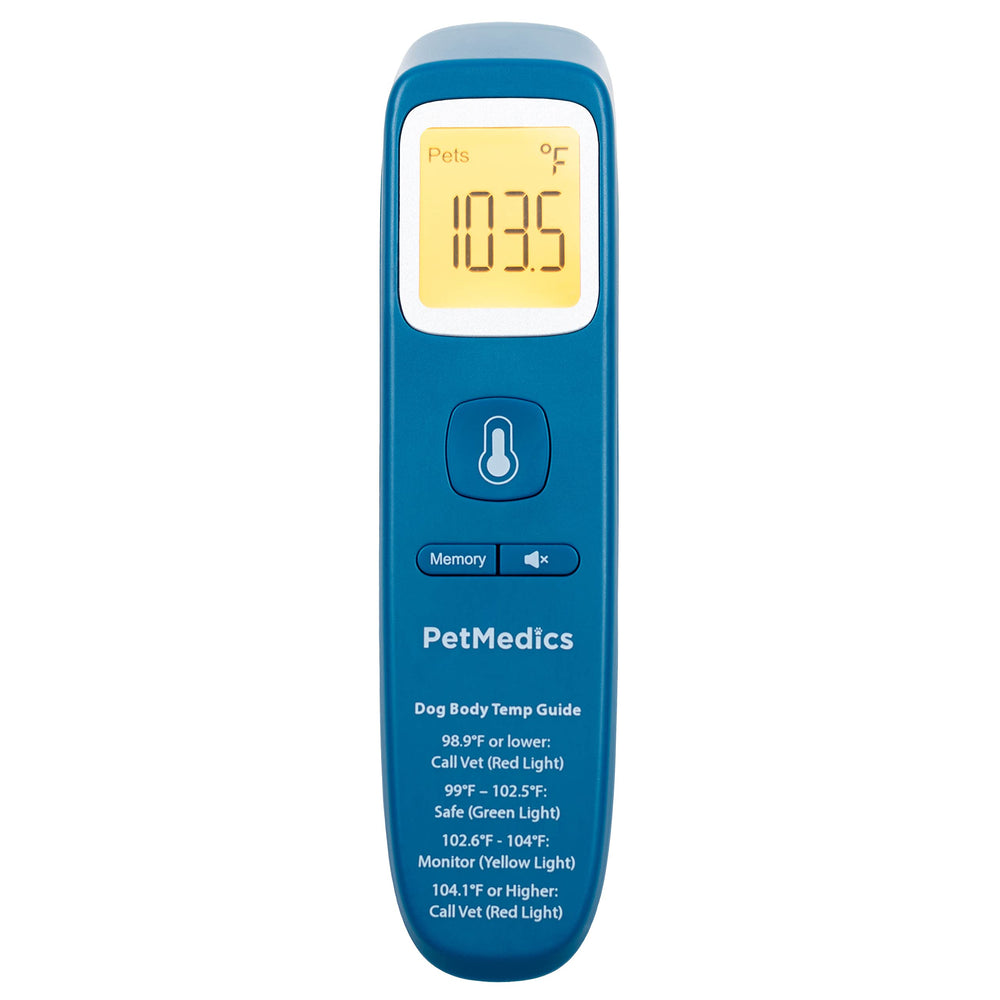 PetMedics LCD display showing color-coded readings for easy interpretation.