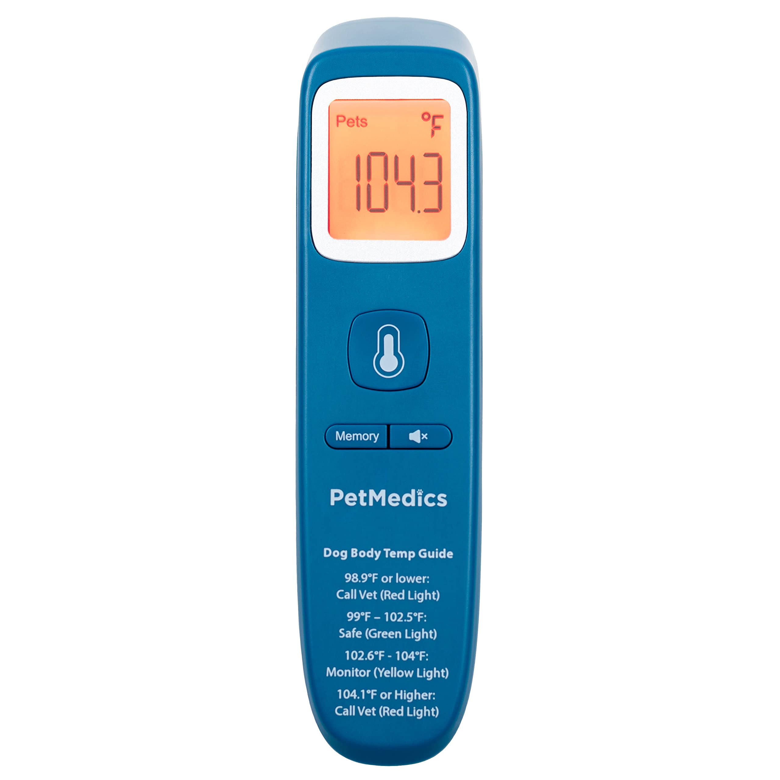 PetMedics thermometer with batteries and travel pouch included for on-the-go checks.