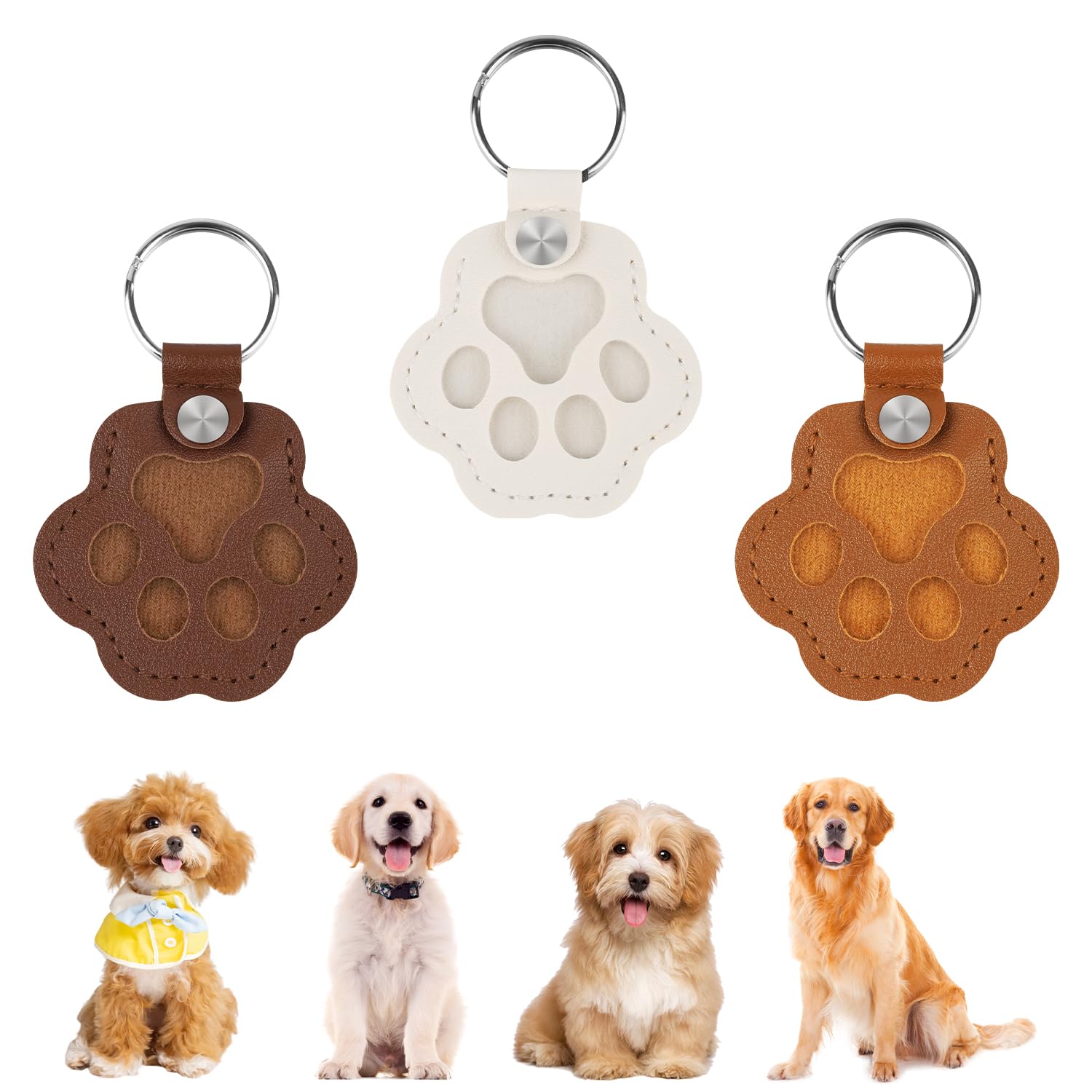 PetMemorial dog hair storage keychain insert for easy fur collection on the go