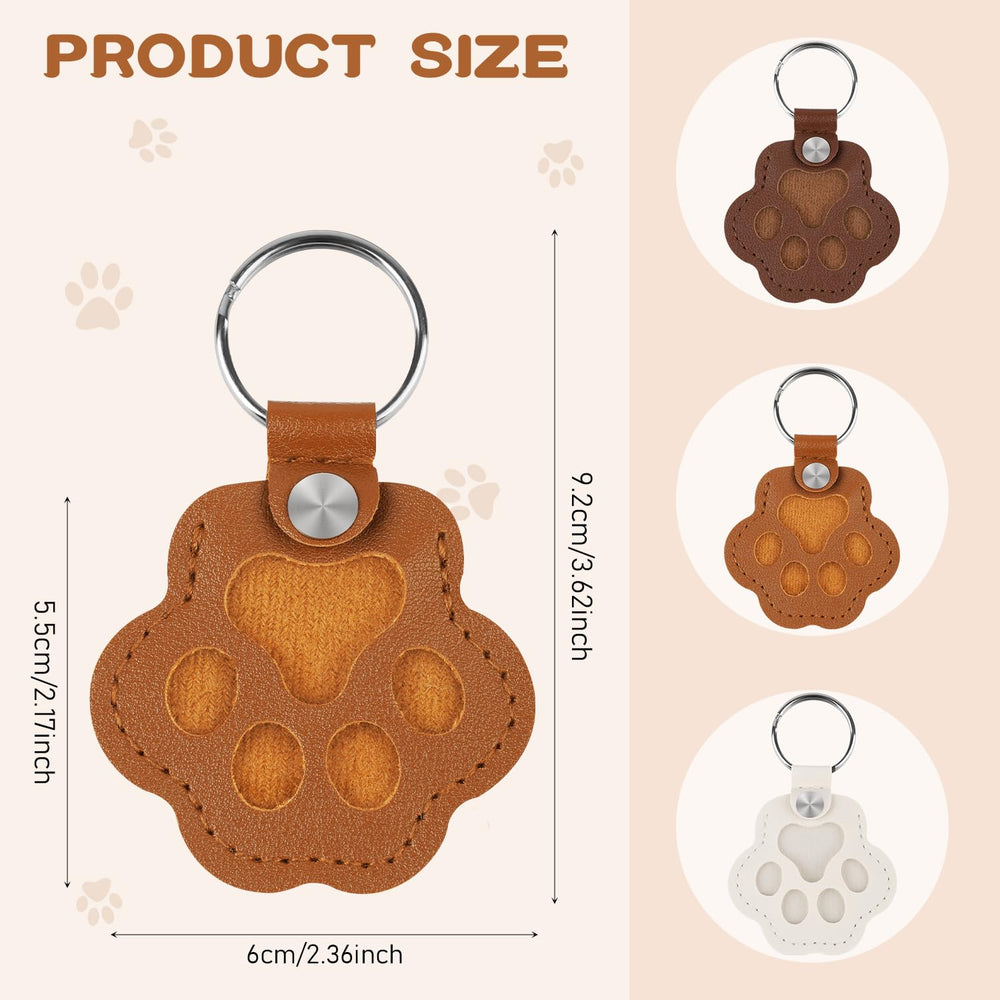PetMemorial leather paw keychain closeup emphasizes robust closure and everyday reliability