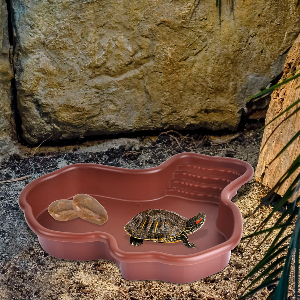 Petmolico reptile water dish multi-use bathing feature for turtles geckos and bearded dragons