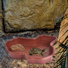 Petmolico reptile water dish multi-use bathing feature for turtles geckos and bearded dragons