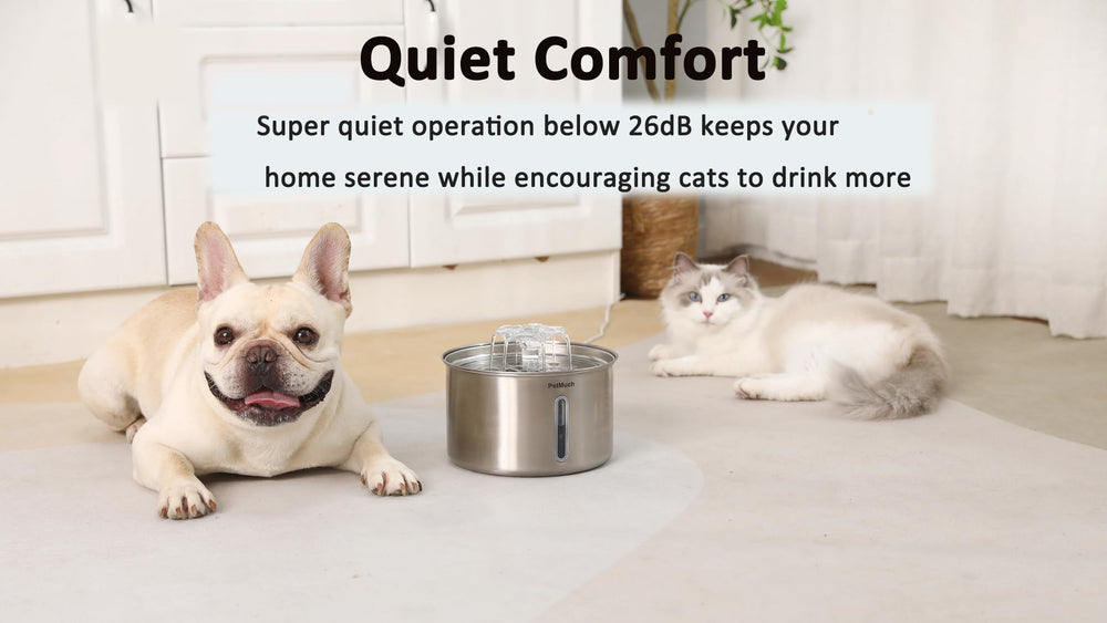 PetMuch triple filtration system keeps water clear of hair and odors.