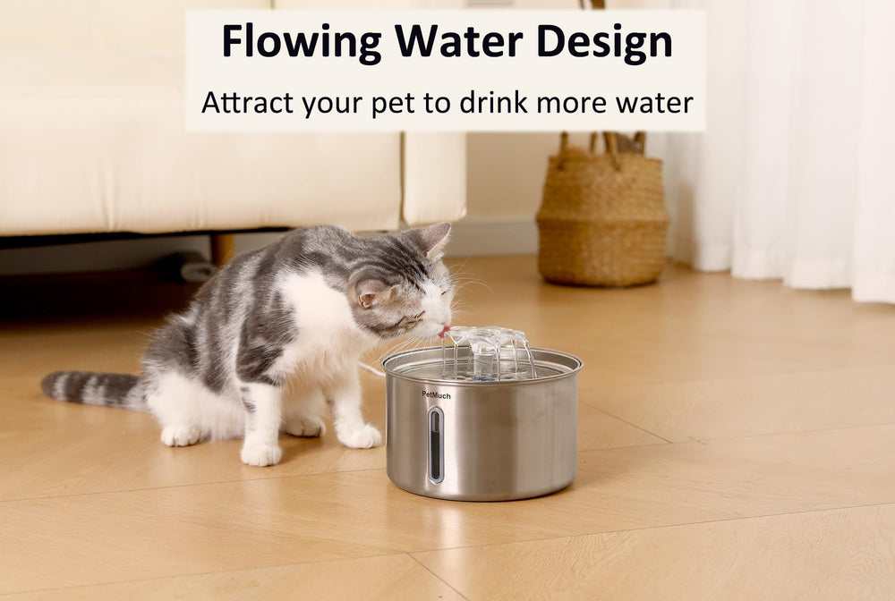 PetMuch 102oz capacity fountain reduces refill frequency for busy households.