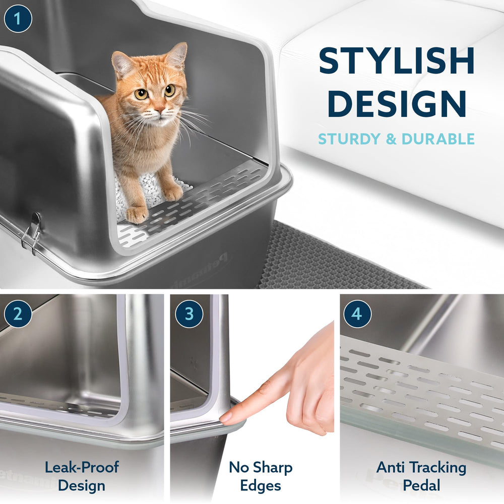 PETNAMIX XXL litter box with removable top for easy cleaning and privacy.
