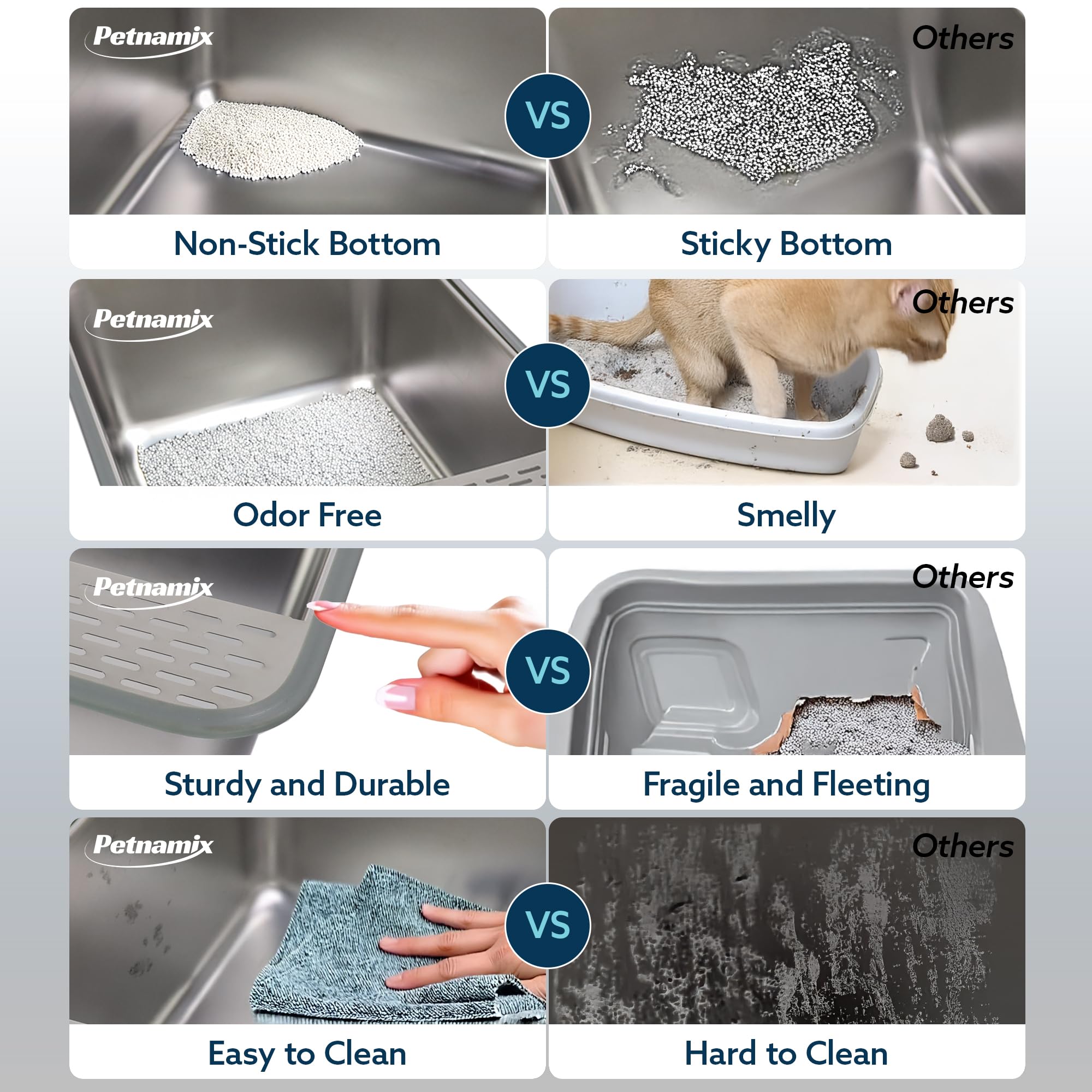 PETNAMIX XXL stainless steel scoop and cleaning brush for quick maintenance.