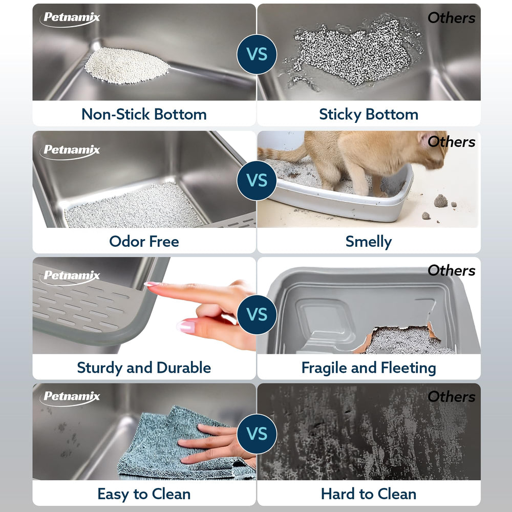PETNAMIX XXL stainless steel scoop and cleaning brush for quick maintenance.