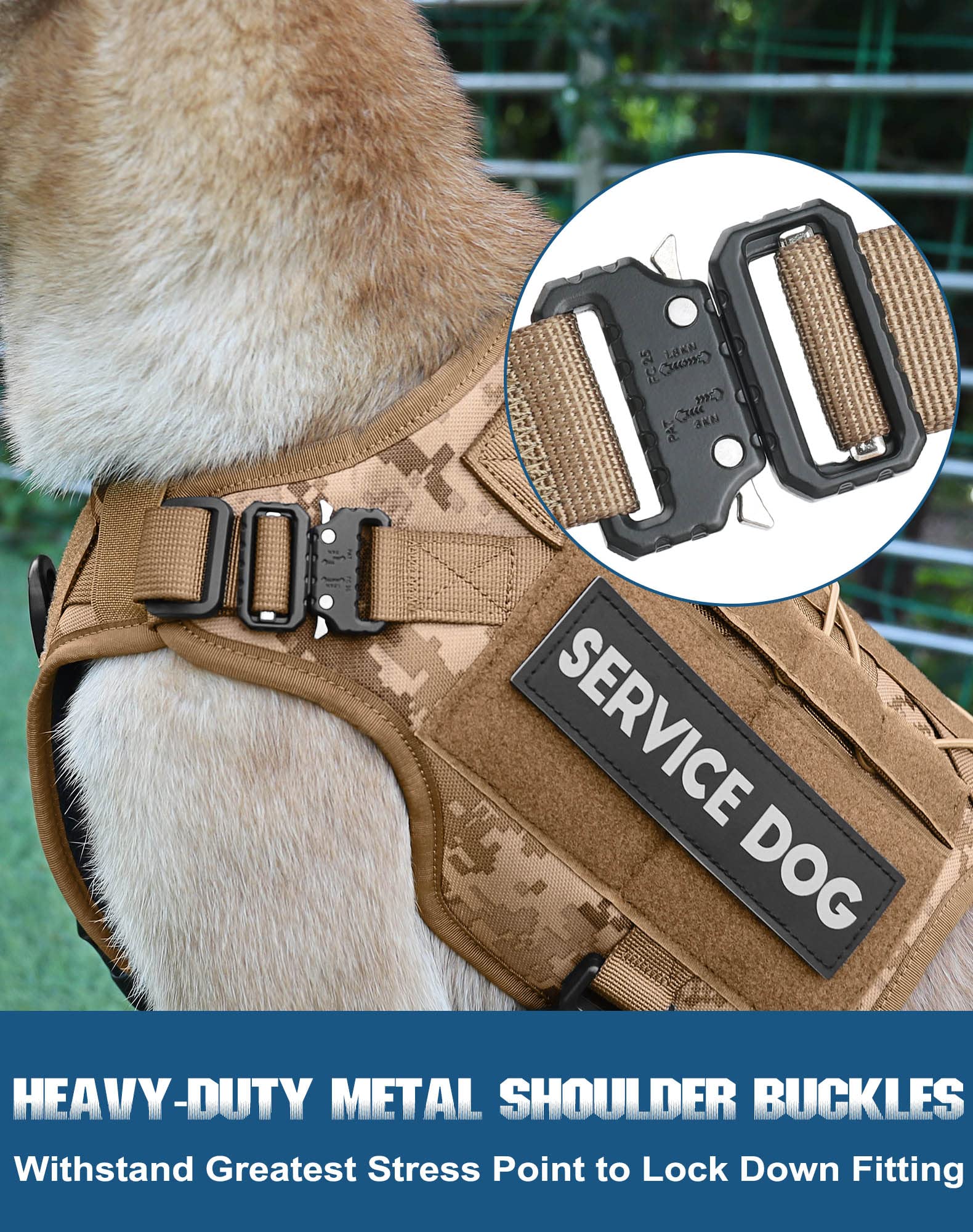 PETNANNY MOLLE system on vest side for quick access gear.