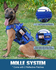 PETNANNY Tactical dog harness 3 D-rings enable versatile leash setups.