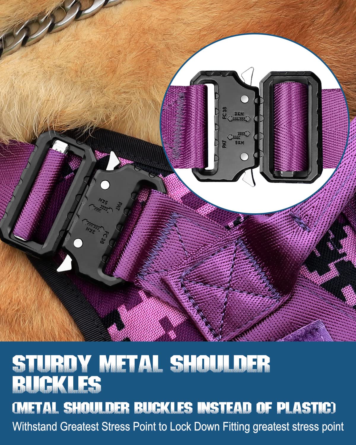 PETNANNY tactical harness with MOLLE system for gear and patches