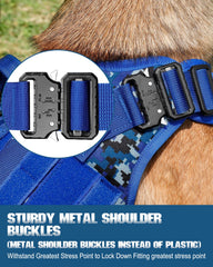 PETNANNY Tactical dog harness padded handle provides extra control during hikes.